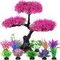 Artificial Aquarium Plastic Plants Decor pink