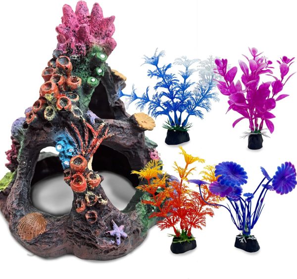 Artificial Plastic Plant Fish Tank Coral Decor large 4